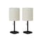 Monarch Specialties Lighting, Set Of 2, 17 in.H, Table Lamp, Usb Port, Black Metal, Beige Shade I 9650 - alternate 6